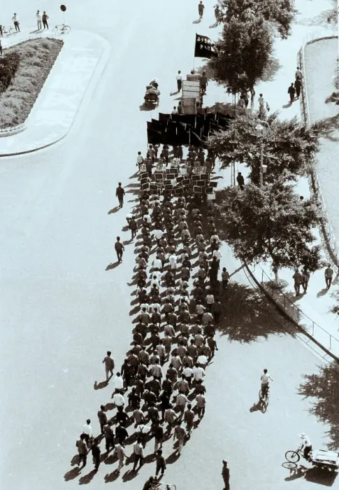 Framed Print : Red Guards Marching In Canton Framed Print : Red Guards Marching In Canton