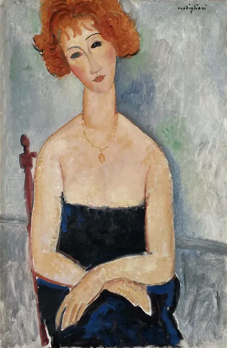 Framed Print : Red-Headed Woman Wearing A Pendant Framed Print : Red-Headed Woman Wearing A Pendant