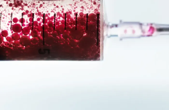 Framed Print : Red liquid inside syringe Framed Print : Red liquid inside syringe