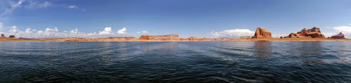 Framed Print : Red Navajo sandstone cliffs, rock formations, rising from Lake Powell, Page, Arizona, USA Framed Print : Red Navajo sandstone cliffs, rock formations, rising from Lake Powell, Page, Arizona, USA