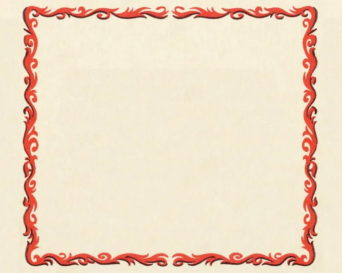 Framed Print : Red Ornate Border Framed Print : Red Ornate Border