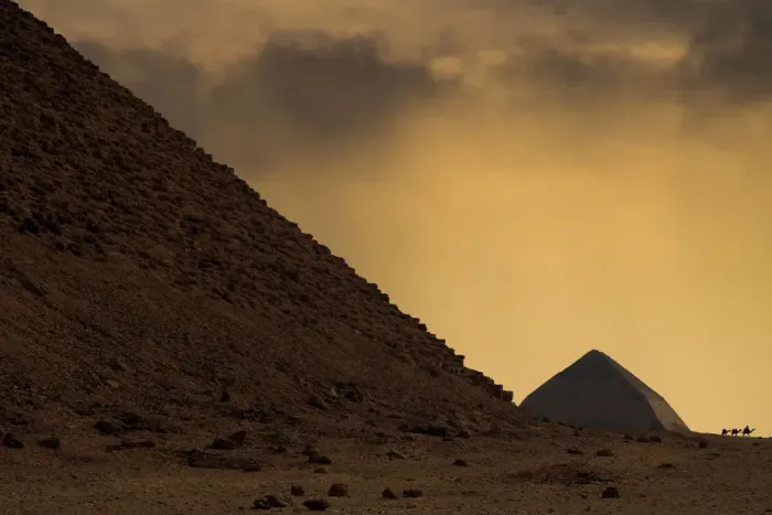 Framed Print : The Red Pyramid and Bent Pyramid, Dahshur, Egypt