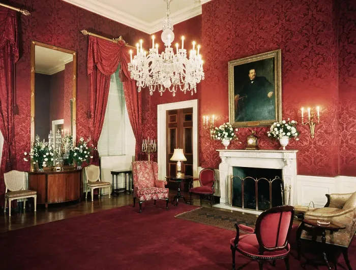 Framed Print : Red Room of White House Framed Print : Red Room of White House