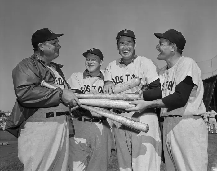 Framed Print : Red Sox Baseball Pros Holding Baseball Bats Framed Print : Red Sox Baseball Pros Holding Baseball Bats