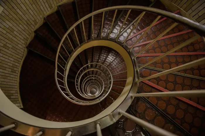 Framed Print : Red spiral staircase Framed Print : Red spiral staircase
