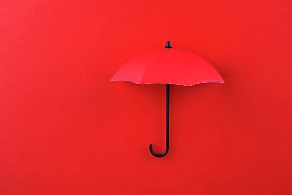 Red Umbrella on Red Background