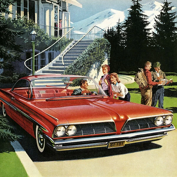 Red Vintage Car Illustration