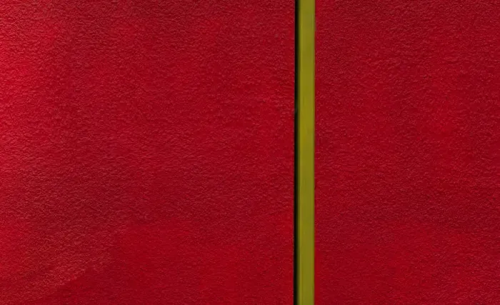 Framed Print : Red Wall With Yellow Pipe Framed Print : Red Wall With Yellow Pipe