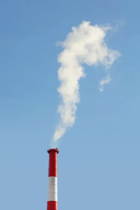 Framed Print : Red and White Smoke Stack Framed Print : Red and White Smoke Stack
