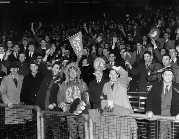Framed Print : Redskins Fans Cheer - Washington Redskins Vs New York Giants