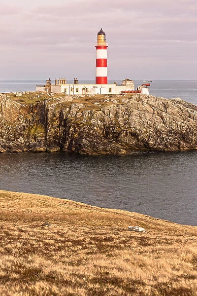 Red&White. Eilean Glas Lighthouse Scalpay Harris the outer Hebridies Scottland