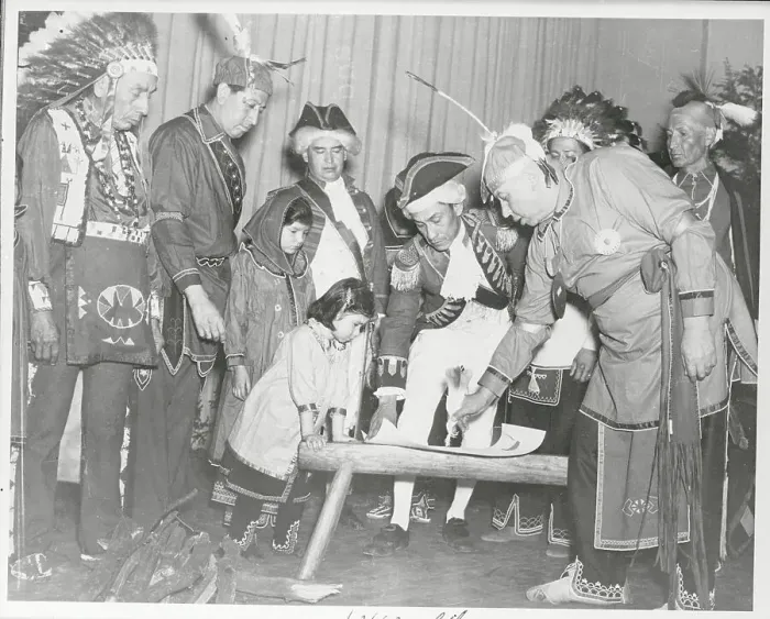 Framed Print : Reenactment of Treaty Signing Framed Print : Reenactment of Treaty Signing