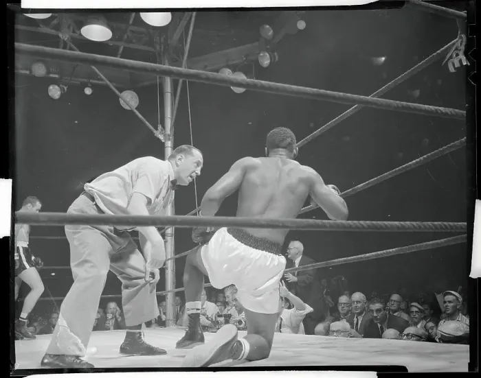 Framed Print : Referee Counting Out Floyd Patterson Framed Print : Referee Counting Out Floyd Patterson