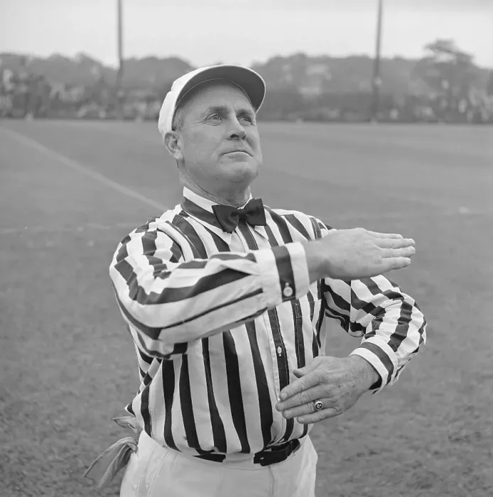 Framed Print : Referee Demonstrating a Football Signal Framed Print : Referee Demonstrating a Football Signal