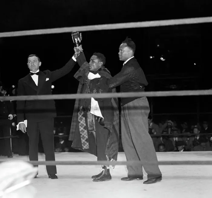 Framed Print : Referee Raises Henry Armstrong's Hand Framed Print : Referee Raises Henry Armstrong's Hand
