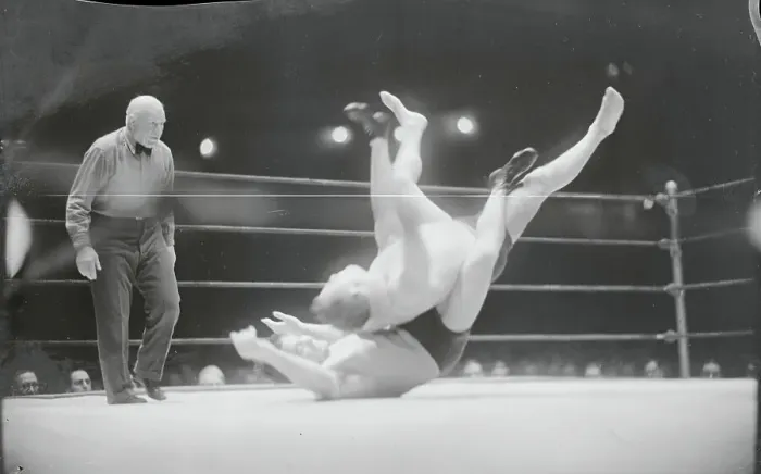 Framed Print : Referee Watching Wrestlers Framed Print : Referee Watching Wrestlers