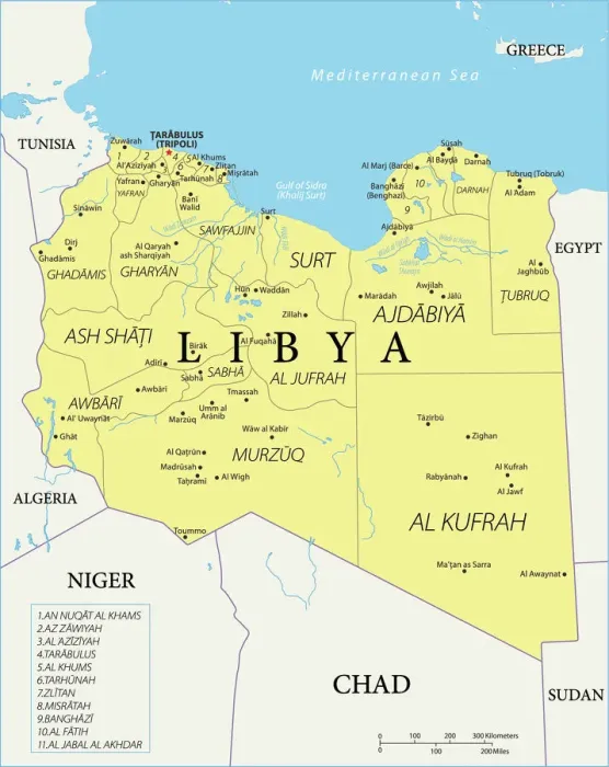 Framed Print : Reference Map of Libya Framed Print : Reference Map of Libya