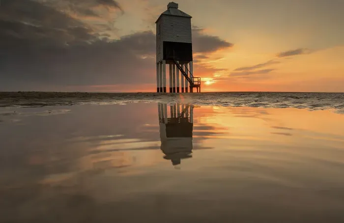 Framed Print : Reflected Lighthouse