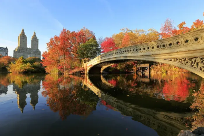 Framed Print : Reflection of autumn The San Remo and Bow Bridge Framed Print : Reflection of autumn The San Remo and Bow Bridge