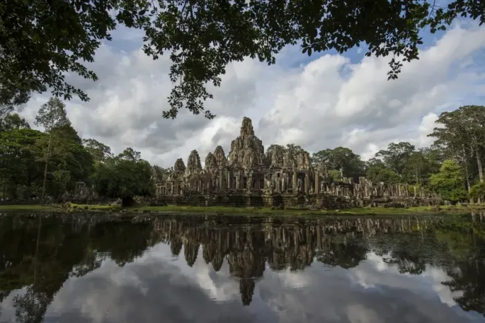 Framed Print : The reflection of Bayon temple Framed Print : The reflection of Bayon temple