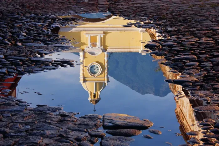 Framed Print : Reflection of El Arco and Agua Volcano Framed Print : Reflection of El Arco and Agua Volcano