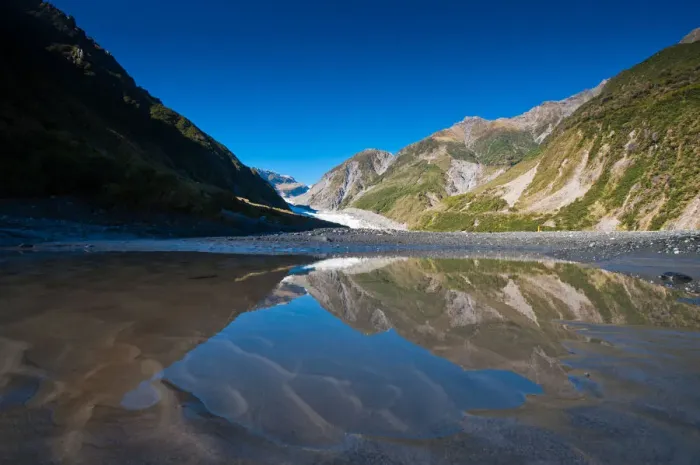 Framed Print : Reflection of fox glacier Framed Print : Reflection of fox glacier