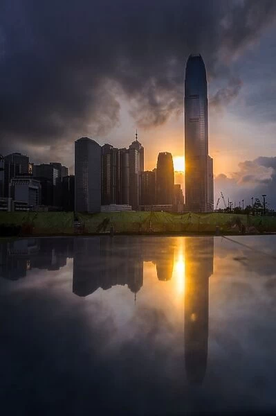 reflection of Hong Kong city centre