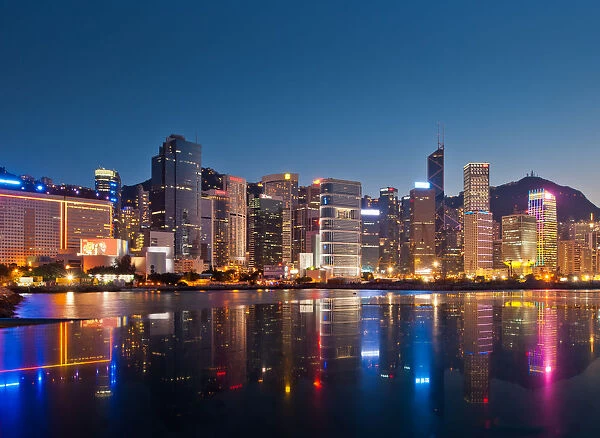 Reflection of Hongkong skyscrapers