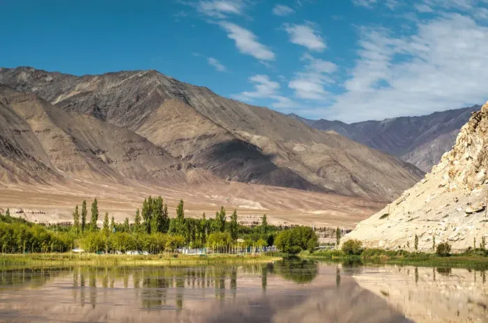 Framed Print : Reflection lake in nubra valley Framed Print : Reflection lake in nubra valley