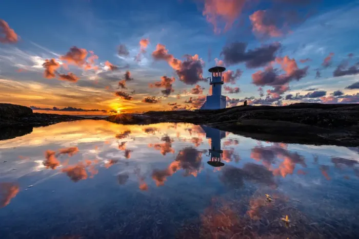 Framed Print : Reflection ligthouse Framed Print : Reflection ligthouse