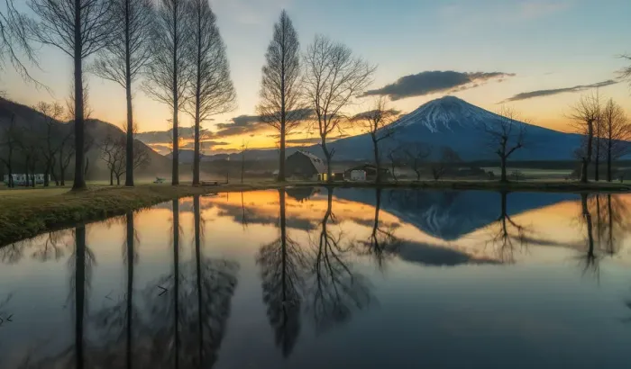 Framed Print : The reflection of Mt. Fuji, Japan Framed Print : The reflection of Mt. Fuji, Japan