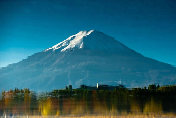 Reflection of Mt. Fujiyama in lake