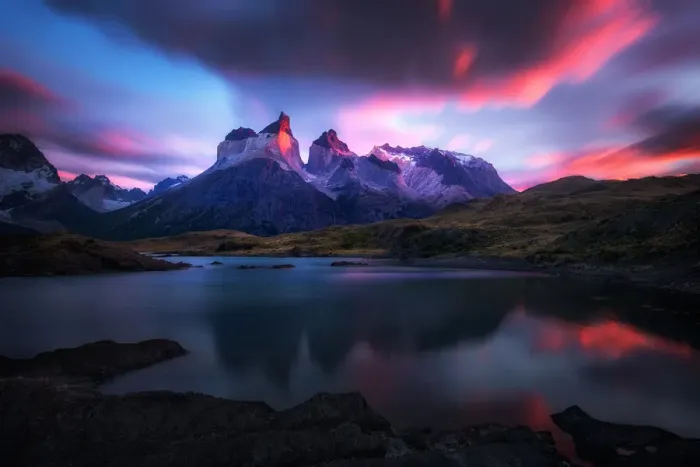Framed Print : Reflection of Torres del Paine Framed Print : Reflection of Torres del Paine