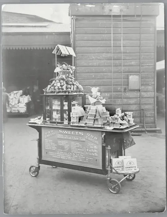Framed Print : Refreshment Cart Selling Candy Framed Print : Refreshment Cart Selling Candy