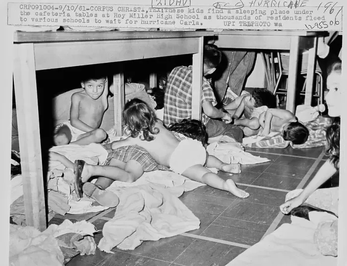 Framed Print : Refugee Children Shelter From Hurricane Carla Framed Print : Refugee Children Shelter From Hurricane Carla
