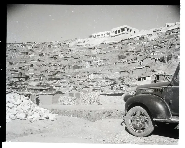 Framed Print : Refugee Hovels on Hillside Framed Print : Refugee Hovels on Hillside