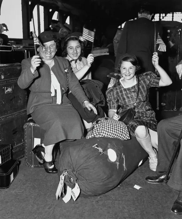 Framed Print : Refugees Arrive in the US
