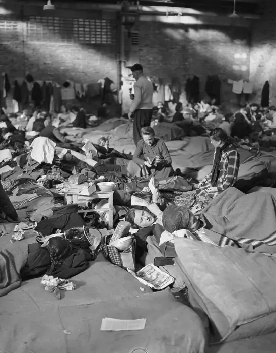 Framed Print : Refugees From East Berlin Crowd Factory Framed Print : Refugees From East Berlin Crowd Factory