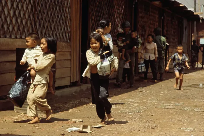 Framed Print : Refugees Fleeing Viet Cong 1968 Framed Print : Refugees Fleeing Viet Cong 1968