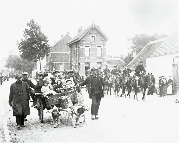 Framed Print : Refugees on Foot During European Evacuation Framed Print : Refugees on Foot During European Evacuation