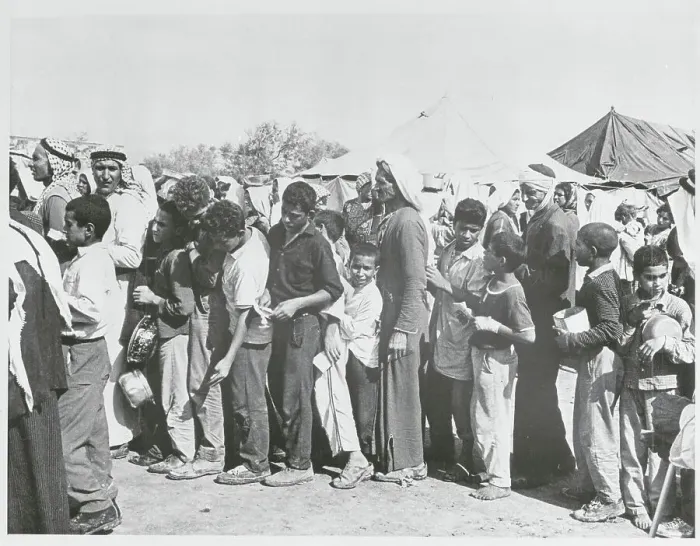 Framed Print : Refugees Lining Up for Food Framed Print : Refugees Lining Up for Food