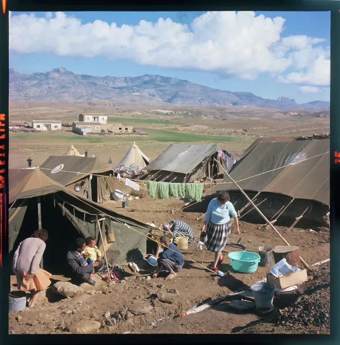 Framed Print : Refugees Living in Tent Village Framed Print : Refugees Living in Tent Village