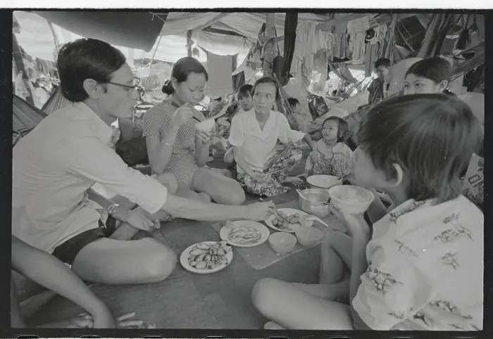 Framed Print : Refugees at Lunchtime
