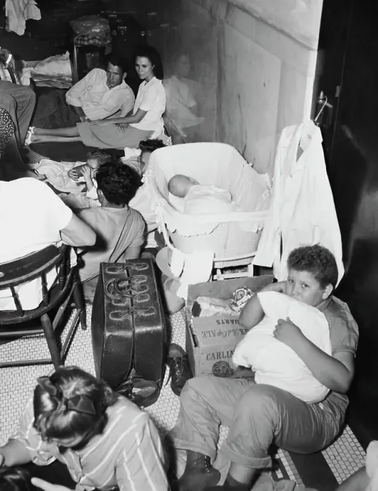 Framed Print : Refugees Shelter From Hurricane Framed Print : Refugees Shelter From Hurricane