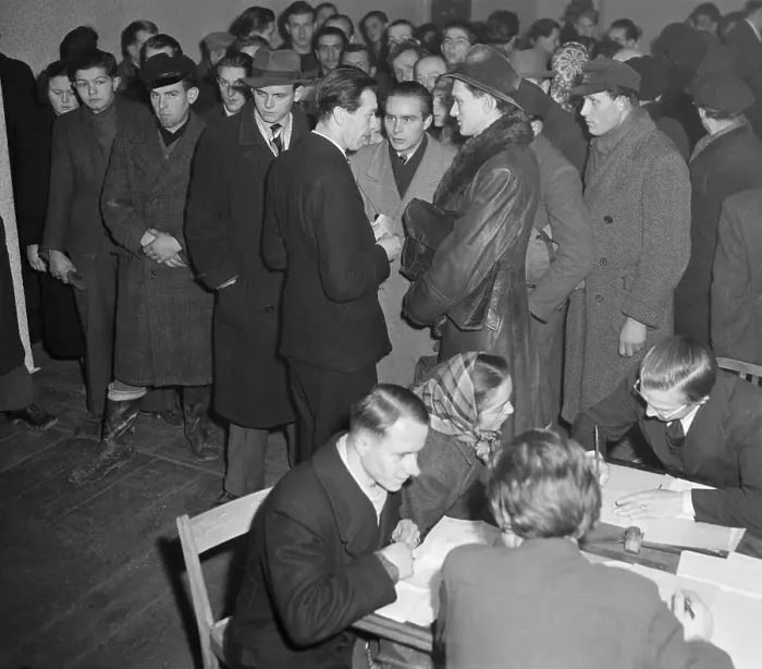Framed Print : Refugees Waiting at Welfare Office Framed Print : Refugees Waiting at Welfare Office