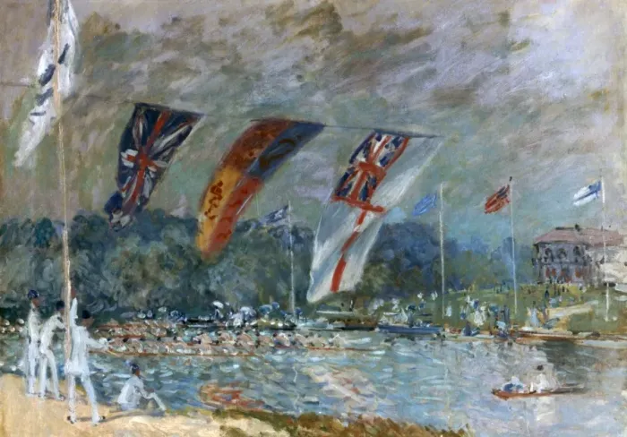 Framed Print : Regatta at Molesey by Alfred Sisley