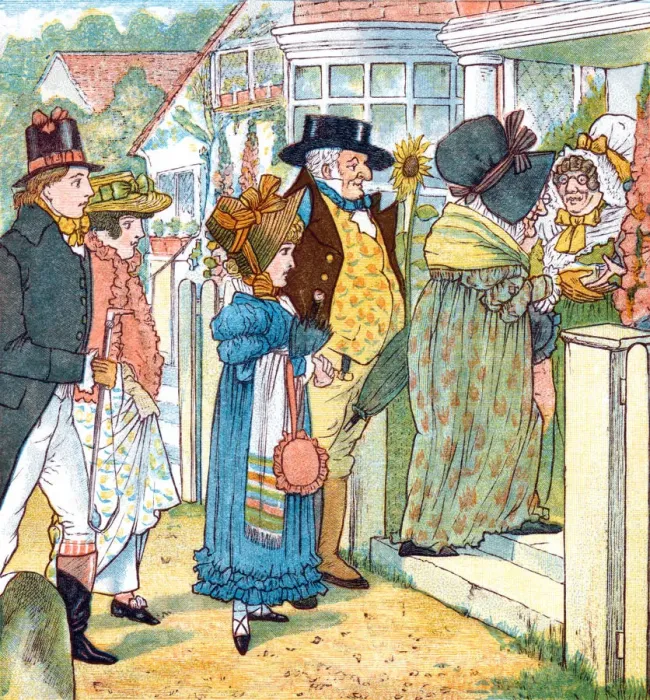 Framed Print : Regency period people going visiting Framed Print : Regency period people going visiting