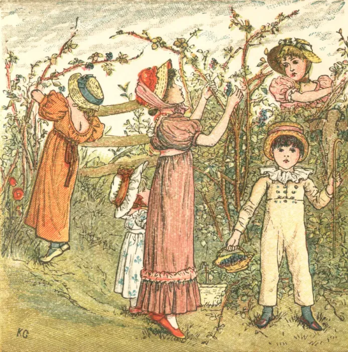 Framed Print : Regency style children picking autumn fruit Framed Print : Regency style children picking autumn fruit