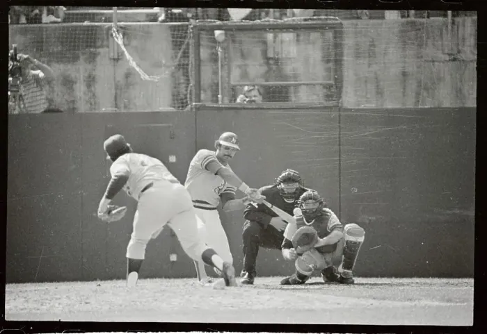 Framed Print : Reggie Jackson in Batting Position During 1973 Series