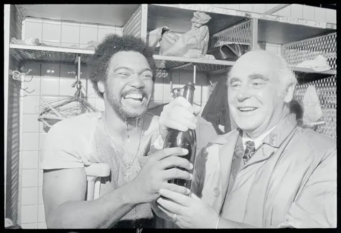 Framed Print : Reggie Jackson and Charles Finley at Celebrating Framed Print : Reggie Jackson and Charles Finley at Celebrating